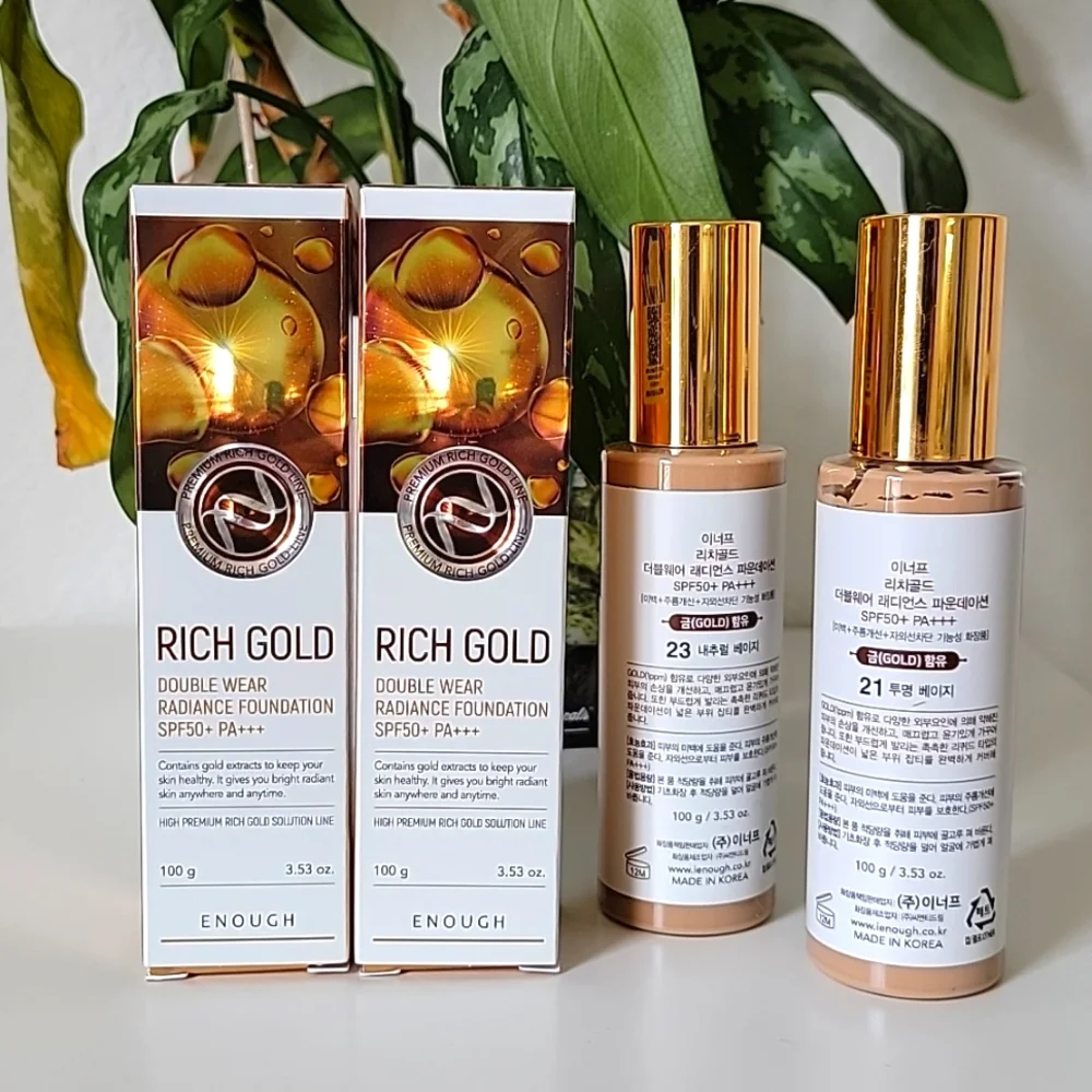 Enough Rich gold Double wear radiance foundation spf50 2 in bundle.